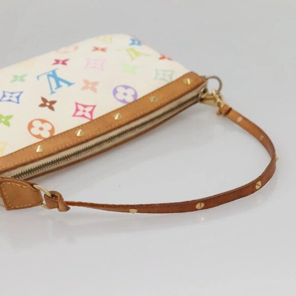 LOUIS VUITTON Monogram Multicolor Pochette Pouch White M92649 LV Auth 132557 - Picture 8 of 16